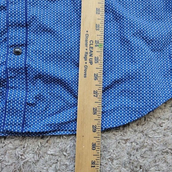 Lot of 2 Express Pearl Shirt Mens XL Blue Fitted Long Sleeve Button Up - Picture 4 of 9